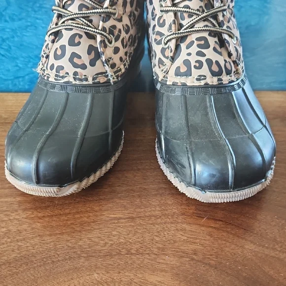 Magellan Outdoors Women's Leopard Print Duck Boots - Black and Leopard - Picture 6 of 7